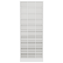 TinyHomie - 25.6 Inches 10-Tier Wooden Shoe Storage Cabinet Modern 30-Cubby Wooden Shoe Rack Organizer - White