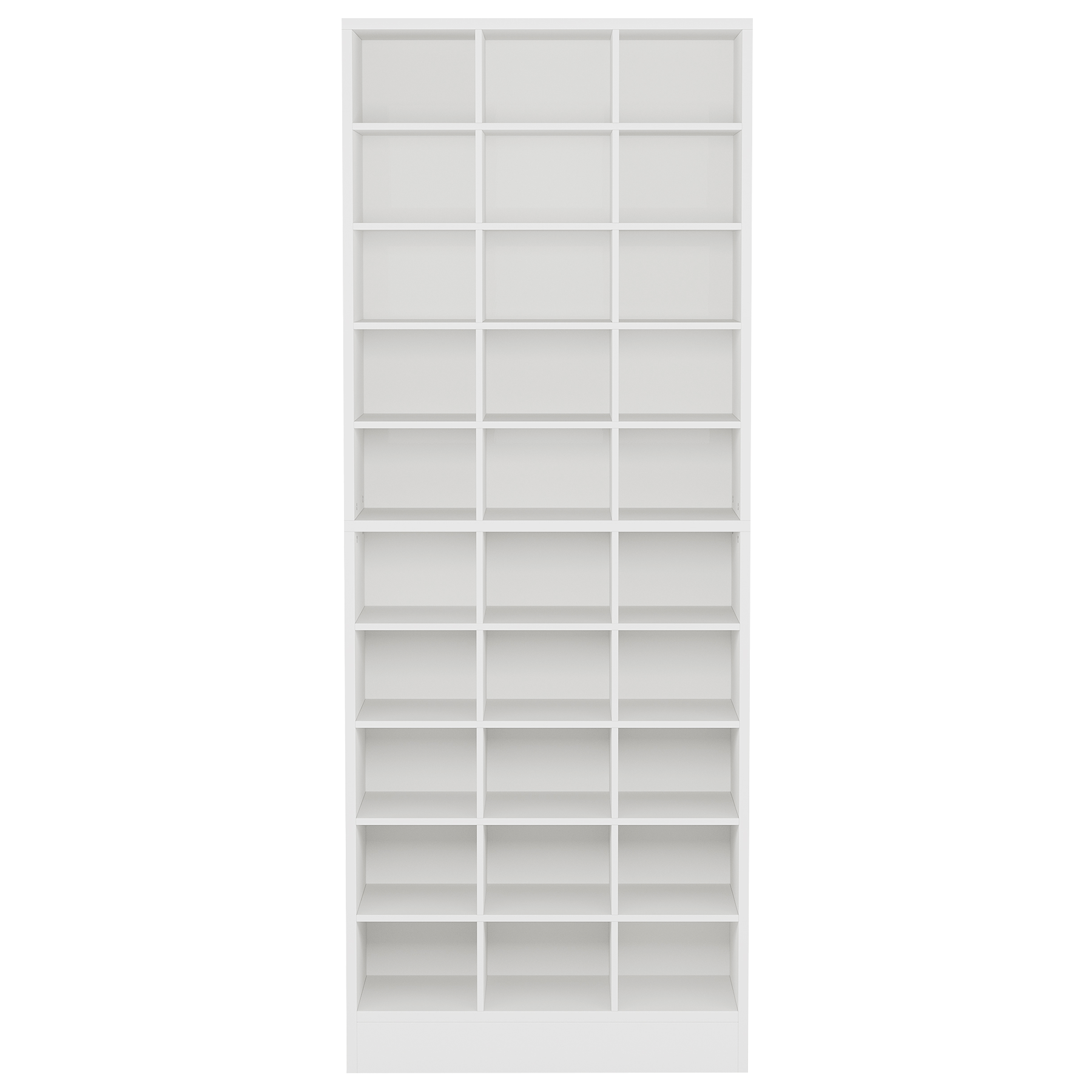 Front. TinyHomie - 25.6 Inches 10-Tier White Wooden Shoe Storage Cabinet Modern 30-Cubby Wooden Shoe Rack Organizer - White.