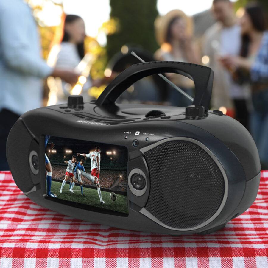 Alt View 1. Emerson - Emerson 7” Bluetooth® DVD Boombox with AM/FM Radio & Stereo Speakers - Black.