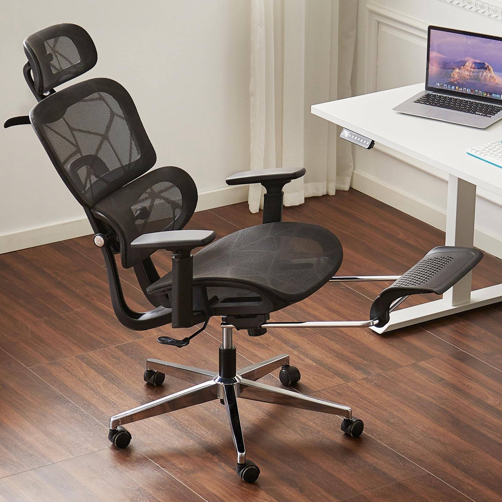 Alt View 8. Hirose Alice - Ergonomic Mesh Office & Gaming Chair with Footrest, High Back Home Office Desk Chair, Comfortable Lumbar Su... - Black Modern.
