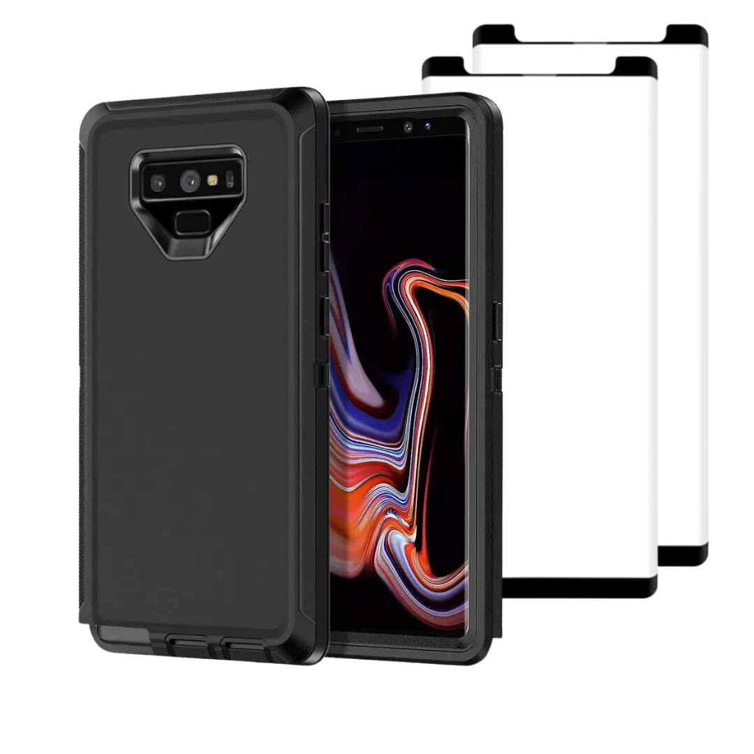 Front. Entronix - Entronix Bundle for Galaxy Note 9 - Heavy Duty Case & 2 Screen Protectors - Black.