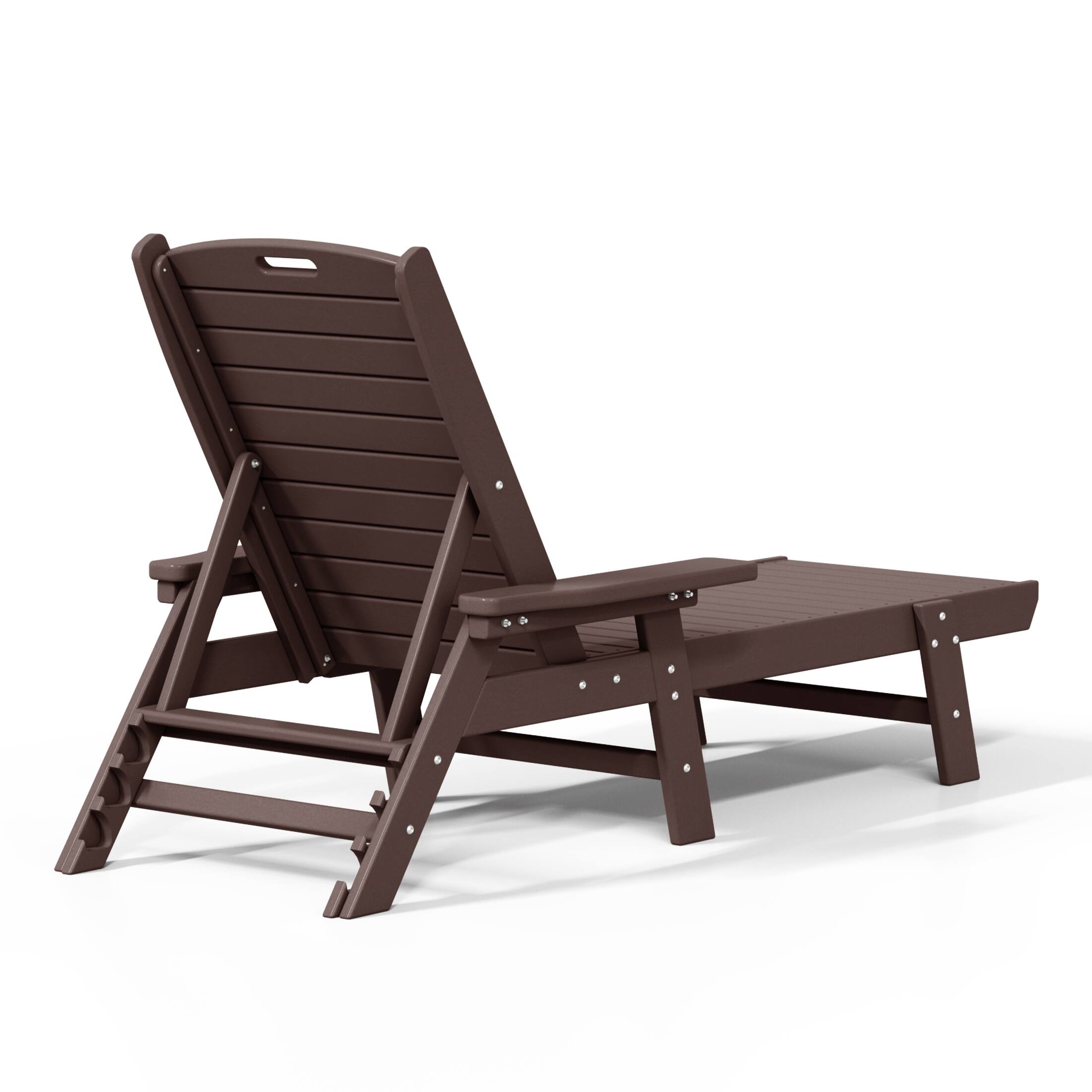 Back. WestinTrends - WestinTrends Malibu Poly Reclining Chaise Lounge - Dark Brown.