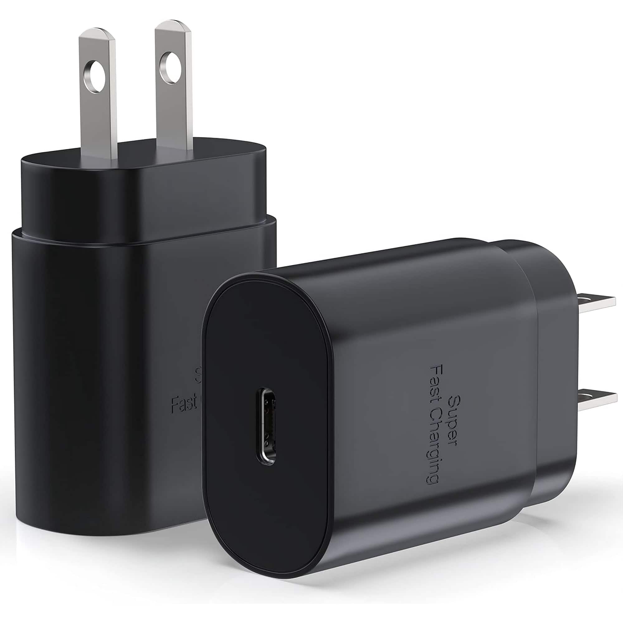 Entronix - 25W Dual USB-C Wall Charger - Fast Charging Adapter for iPhone, Pixel, Galaxy and More - Black