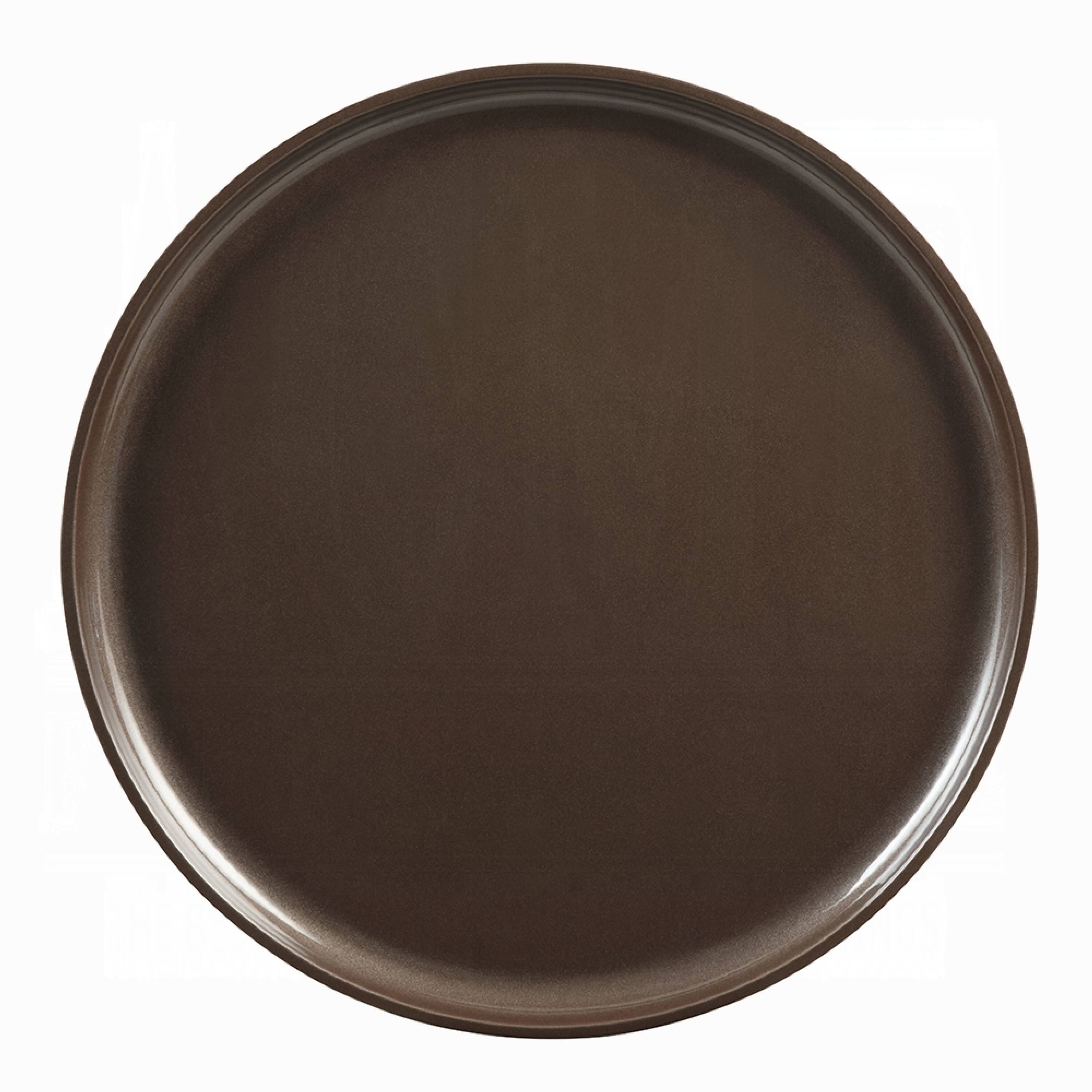 Alt View 3. Manhattan Lane - Lexy Side End Table, 24 Inch Round Top, High Gloss Blackish Green - Blackish Green, Smoked Brown.