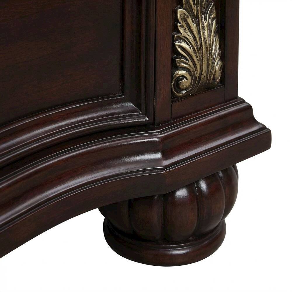 Alt View 1. FurniFact - Wooden Nightstand in Madeira Finish with Sleek Design and Spacious Storage - Brown.