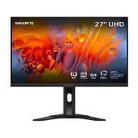 GIGABYTE - M27UA 27" SS IPS LED UHD 160Hz FreeSync Premium Gaming Monitor with HDR (HDMI, DisplayPort, Type C) - Black - Front_Zoom