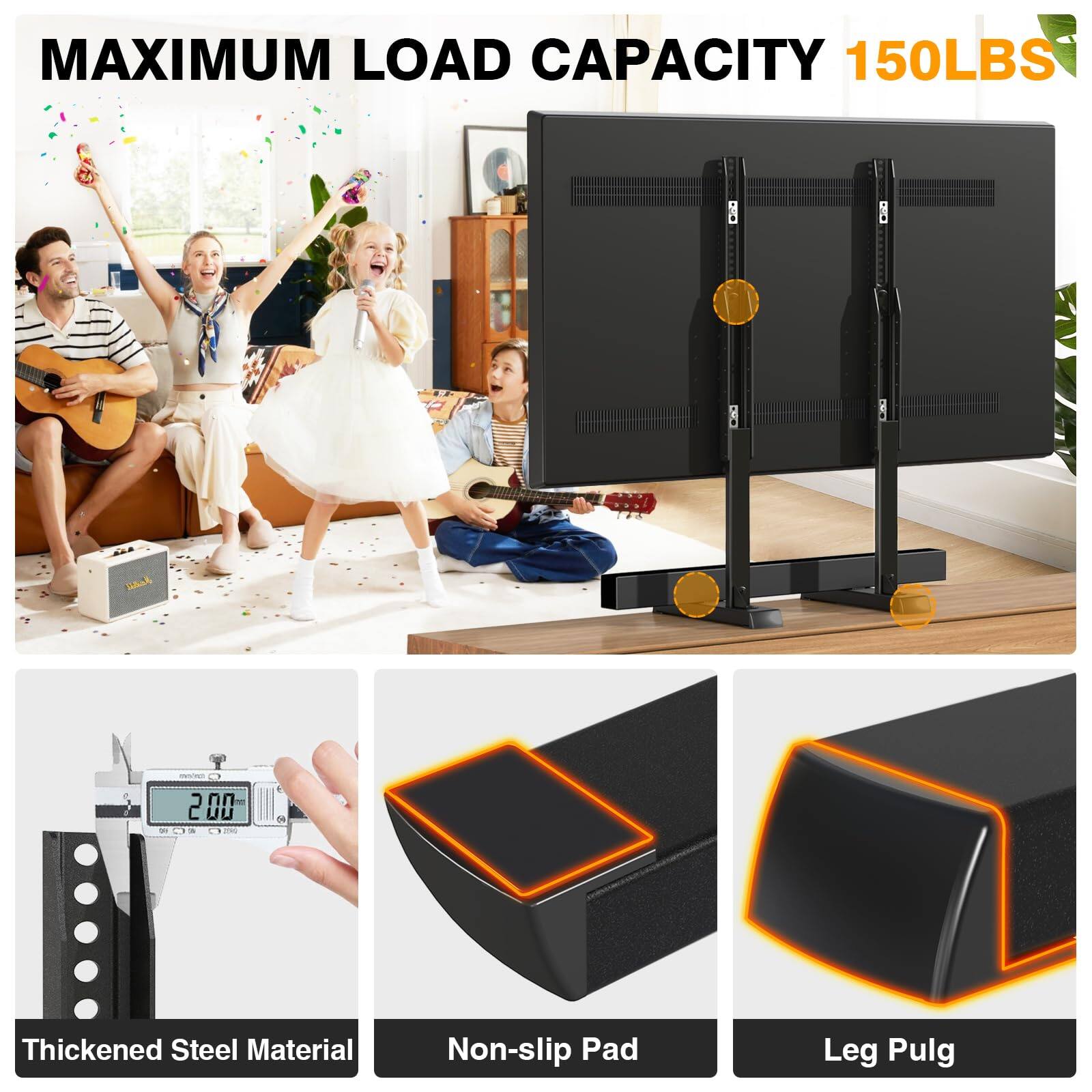 MAXIMUM LOAD CAPACITY 150LBS

Thickened Steel Material

Non-slip Pad

Leg Plug