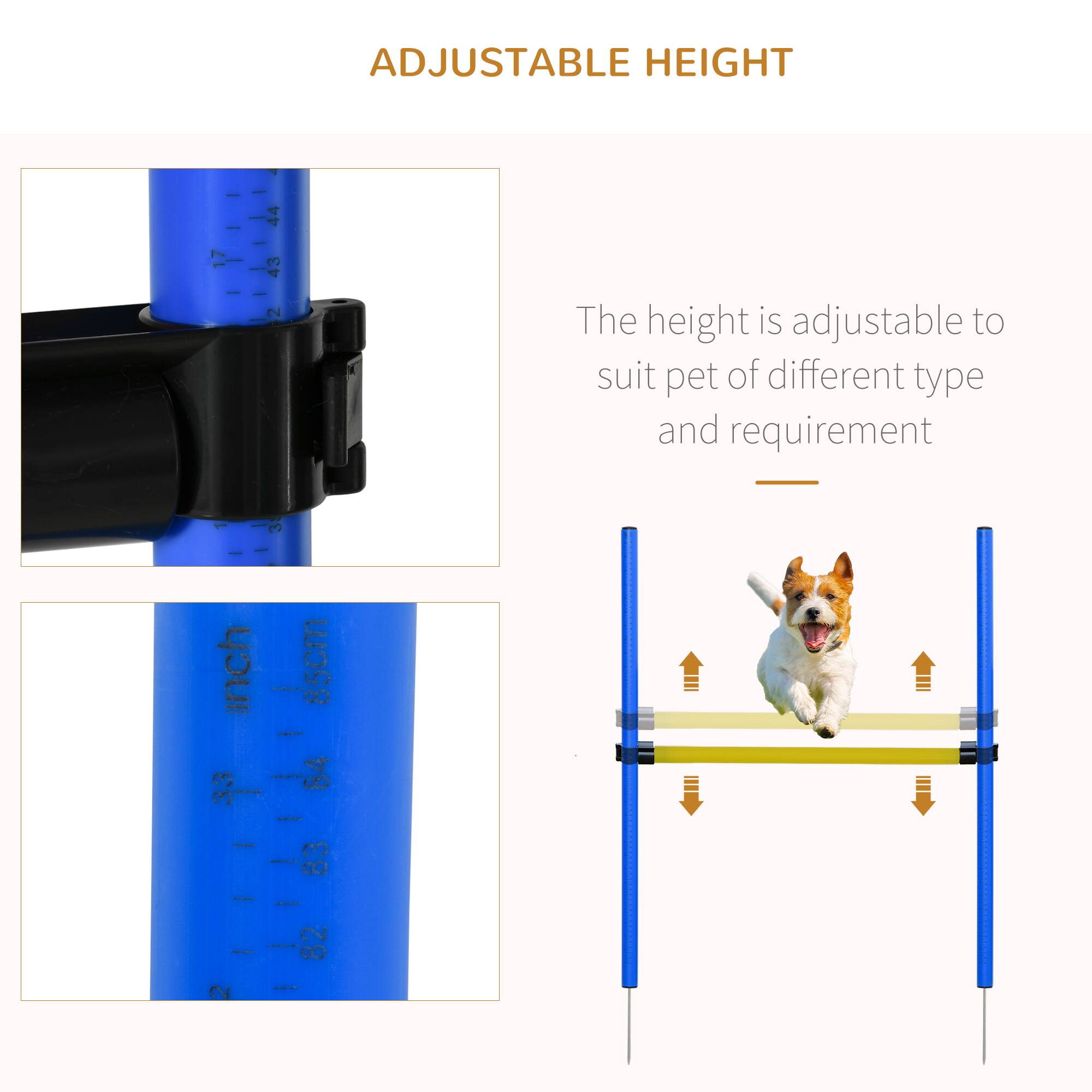 ADJUSTABLE HEIGHT

The height is adjustable to suit pet of different type and requirement

inch 33 85cm