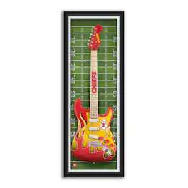 Sporticulture - Kansas City Chiefs 14" x 37" Framed Electric Guitar Print - Green