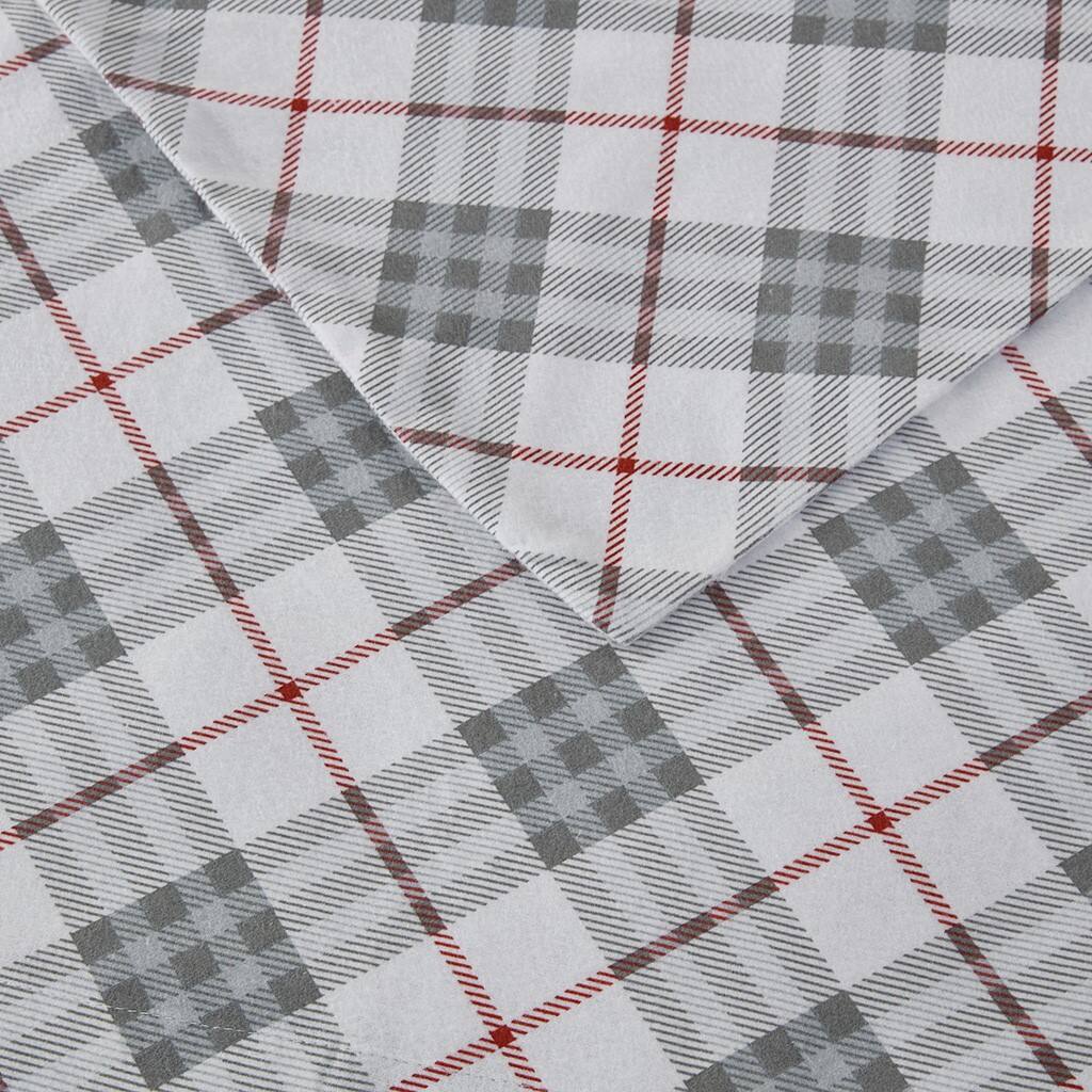 Alt View 5. Gracie Mills - Gracie Mills Persephone Cotton Flannel Sheet Set - Red Plaid.