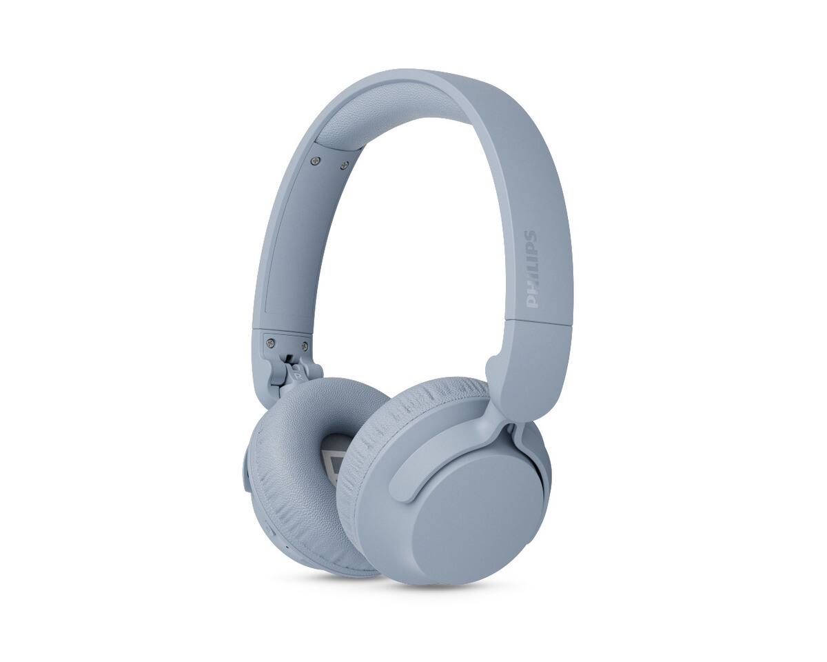 Philips - TAH4000 Wireless On-Ear Bluetooth Headphones, 70H Playtime, Dynamic Bass - Blue