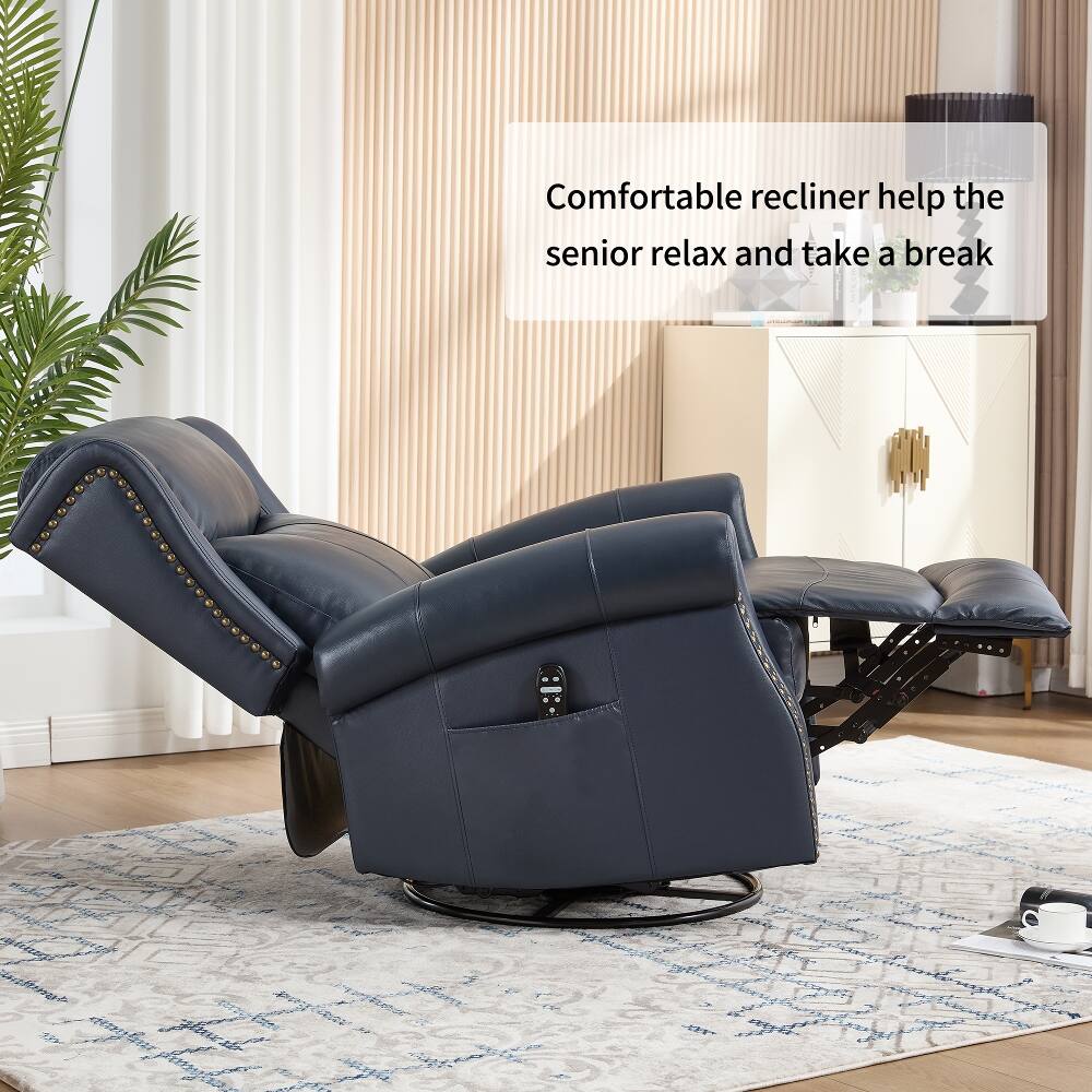 Comfortable recliner helps the senior relax and take a break