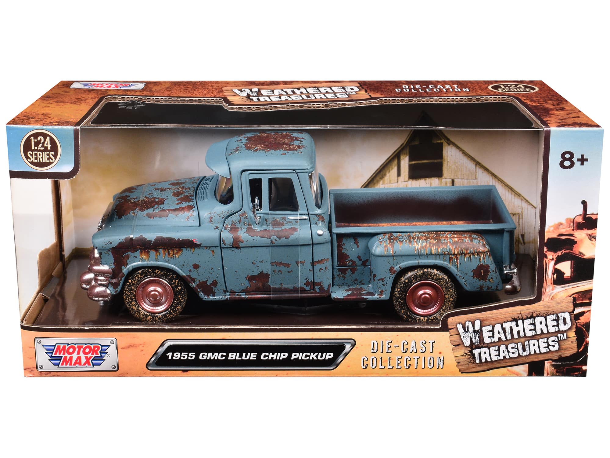"1955 GMC Blue Chip Pickup Truck Matt Blue (Rusted) ""Weathered Treasures"" Series 1/24 Diecast Model Car by Motormax" price history on PriceWatchPro