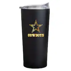 Front. Logo Brands - Dallas Cowboys Black Foil 20oz. Powder Coat Tumbler - Multicolor.