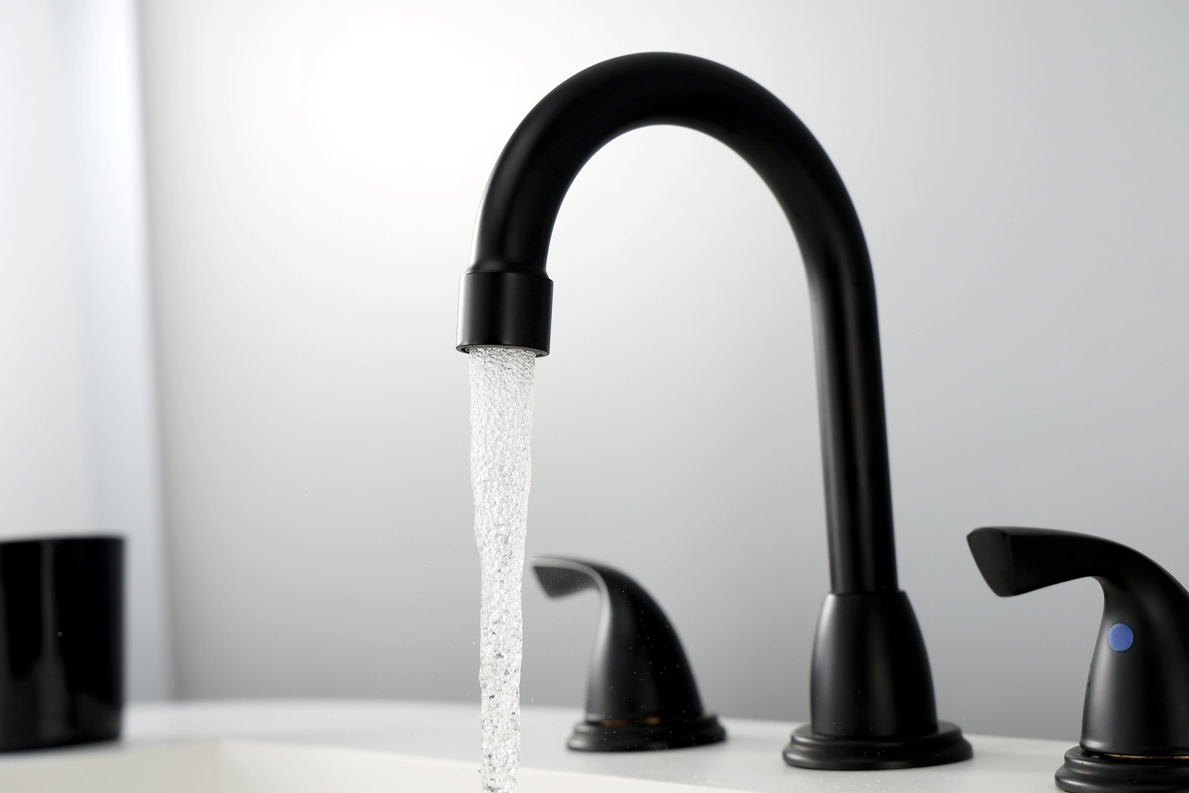 Alt View 1. Bothwa Home - Bothwa Home Bathroom Faucet For bathroom Sink  With Two Handles And Supply Lines - Matt black.