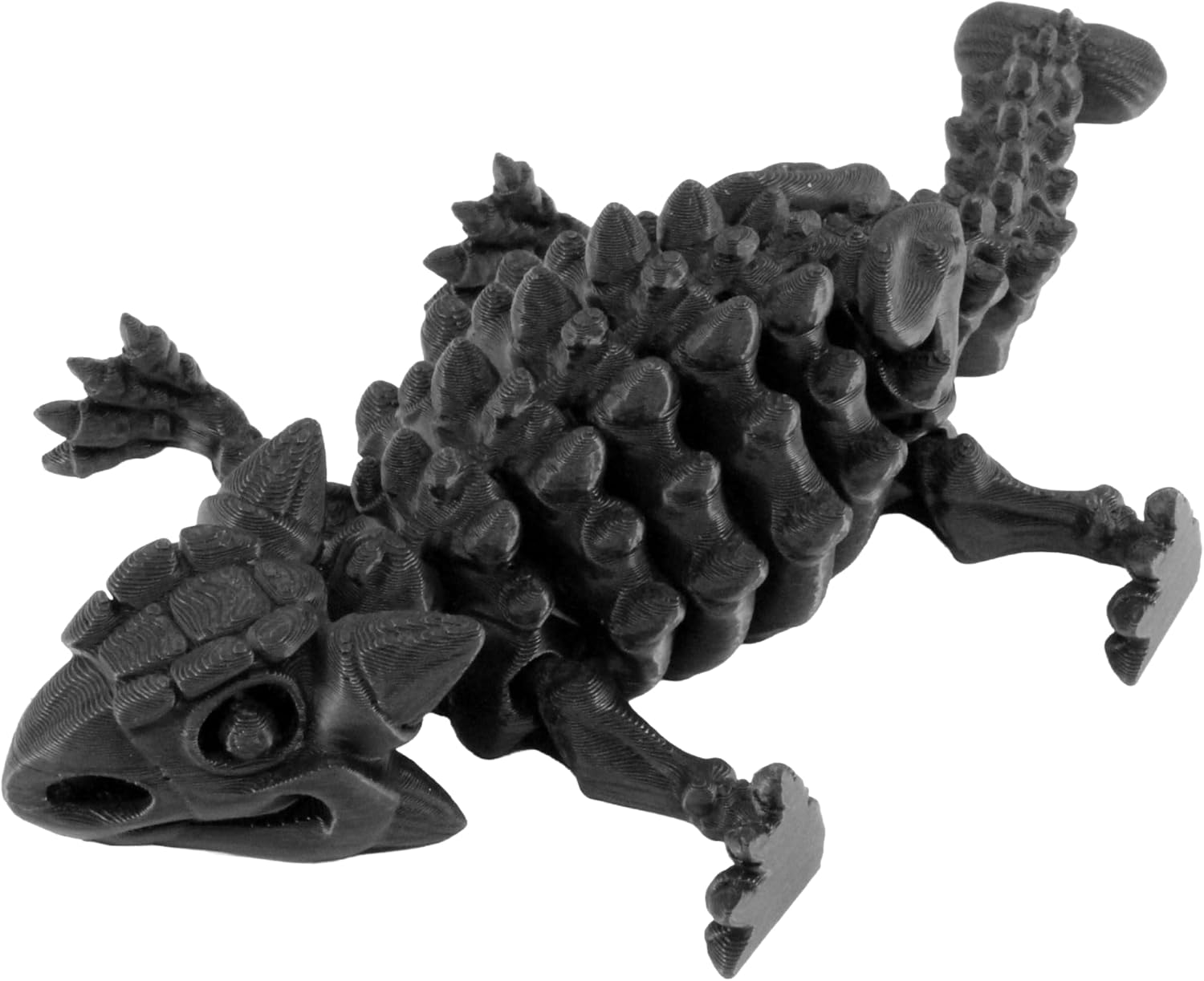 Alt View 1. JuzToys - 3D Printed Skeleton Ankylosaurus, Prehistoric Collectible Articulating Dinosaur 3D Figurine Desk Décor Black by PowerTRC - Black.
