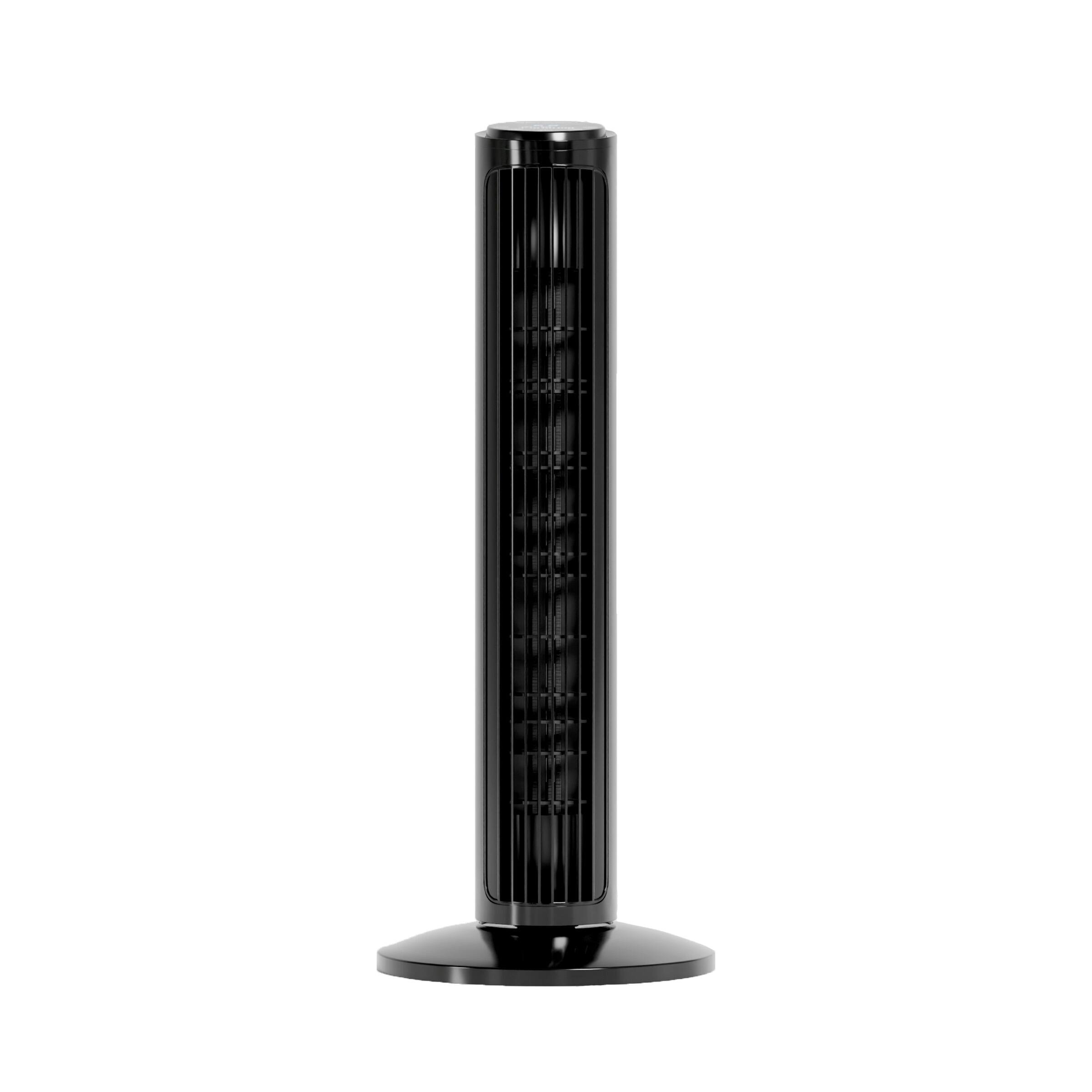 Emerson - SmartVoice 40” Tower Fan, 40+ Voice Control Cmds, No APP, No WIFI, Oscillating, 3 Speeds, Timer, Remote Control - Black