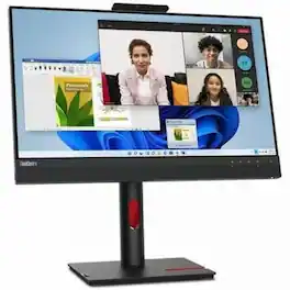 Lenovo - ThinkCentre TIO-24 Gen5 24" Class Webcam Full HD LED Monitor - 16:9 - 23.8" Viewable - In-plane Switching - Black