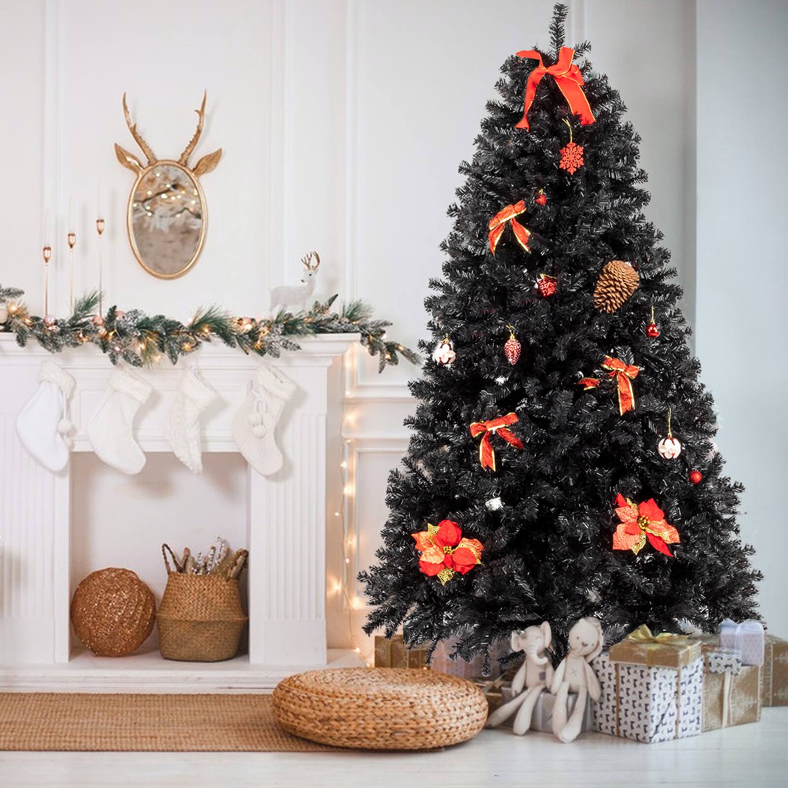 Alt View 8. Winado - 7 FT Artificial PVC Christmas Tree for Holiday Season Home Store Indoor Outdoor Decoration - Black.
