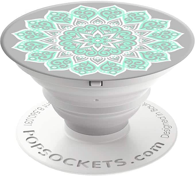 PopSockets - PopGrip Basic - Extendable base and grip for smartphones and tablets [Top Not Replaceable] - Peace Mandala Ti - Peace Mandala Tiffany