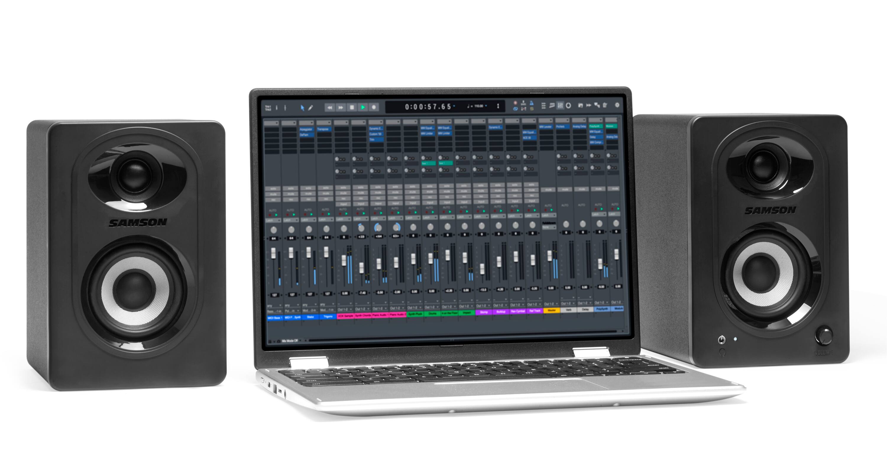 Alt View 12. Samson - Medio One M30BT Studio Monitors - Black.