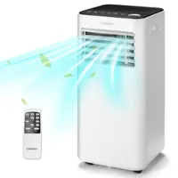 Costway 10000 BTU Portable Air Conditioner 3-in-1 Air Cooler with Fan Dehum Sleep Mode - White - Front_Zoom