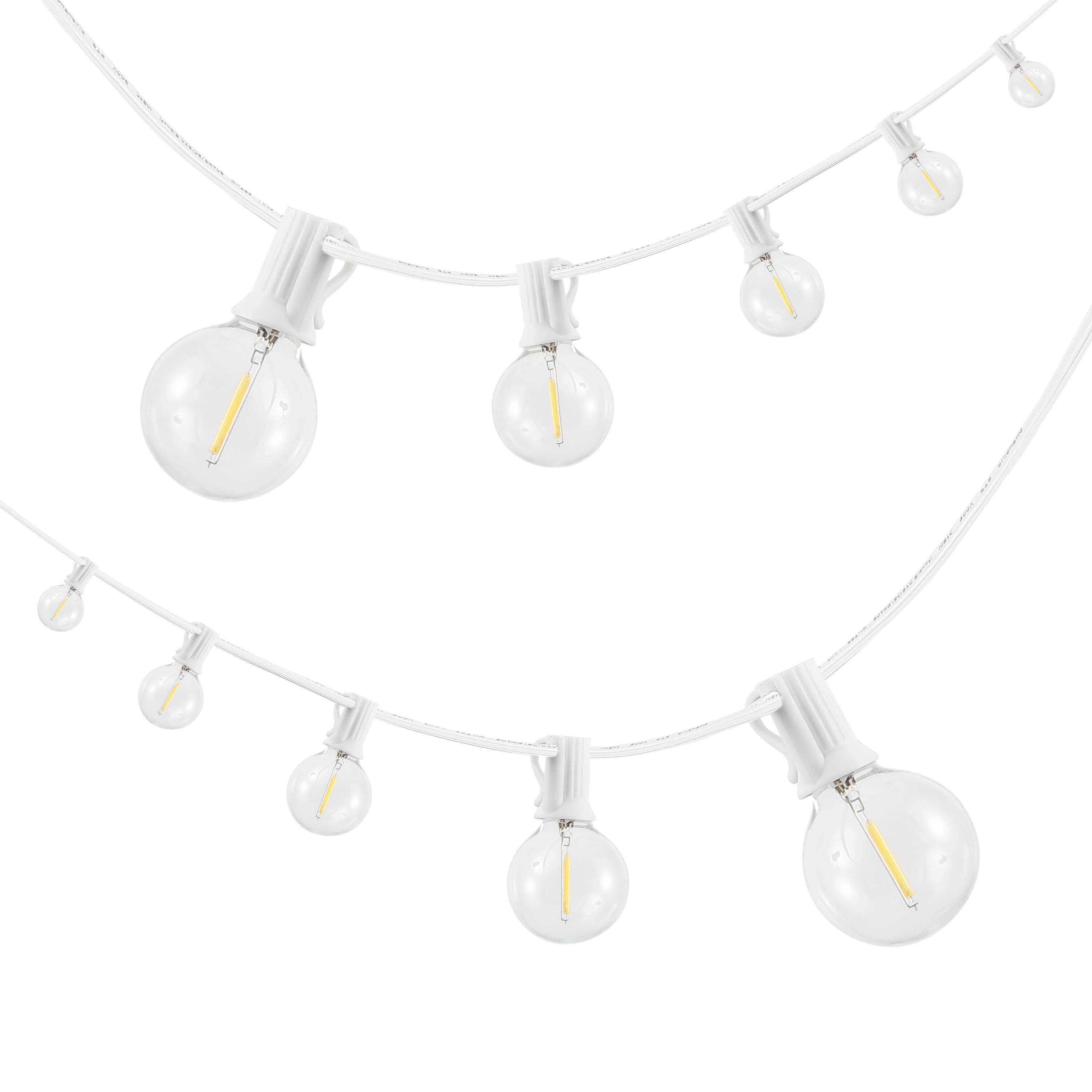 Alt View 6. Jonathan Y - 25-Light Indoor/Outdoor 25 ft. Contemporary Rustic LED G40 Bistro Globe Bulb String Lights, White - White.