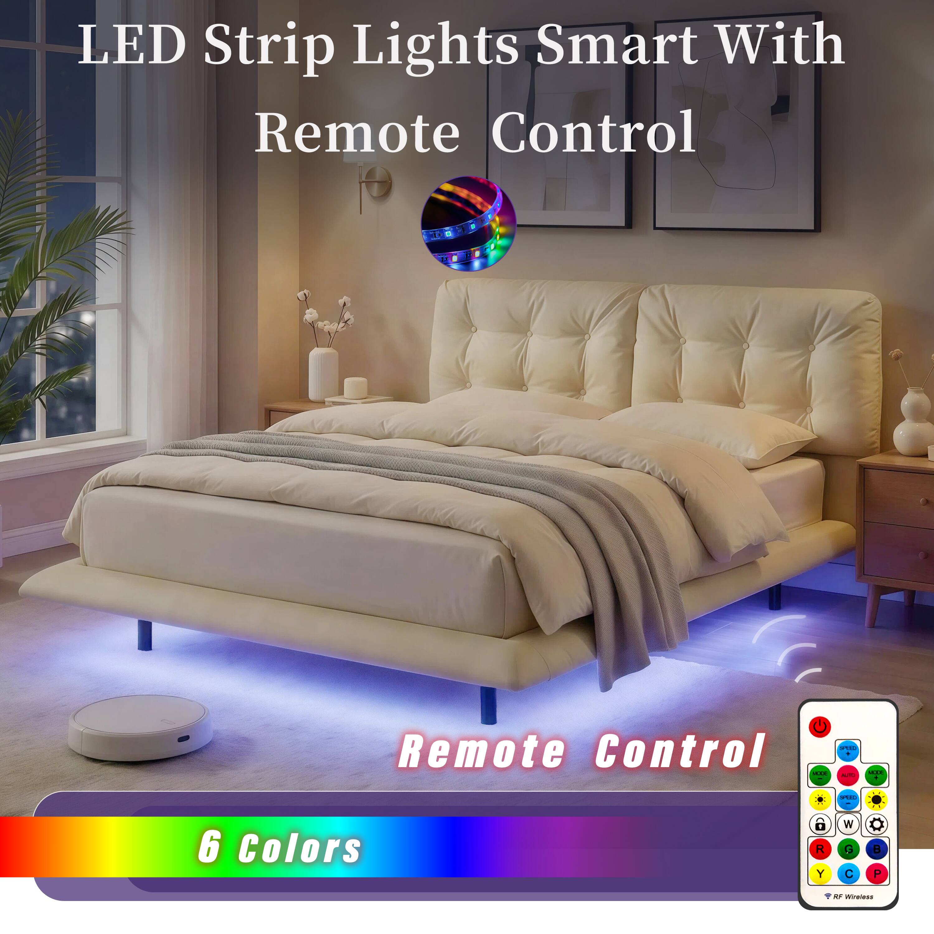 LED Strip Lights Smart With Remote Control

1. 6 Colors
2. R Y W G C
3. Wireless