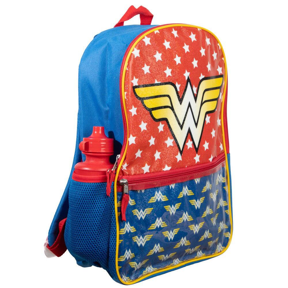 Alt View 3. UPD - DC Comics Wonder Woman 16" 5-Piece Backpack Set with Insulated Lunch Bag - Multicolored.