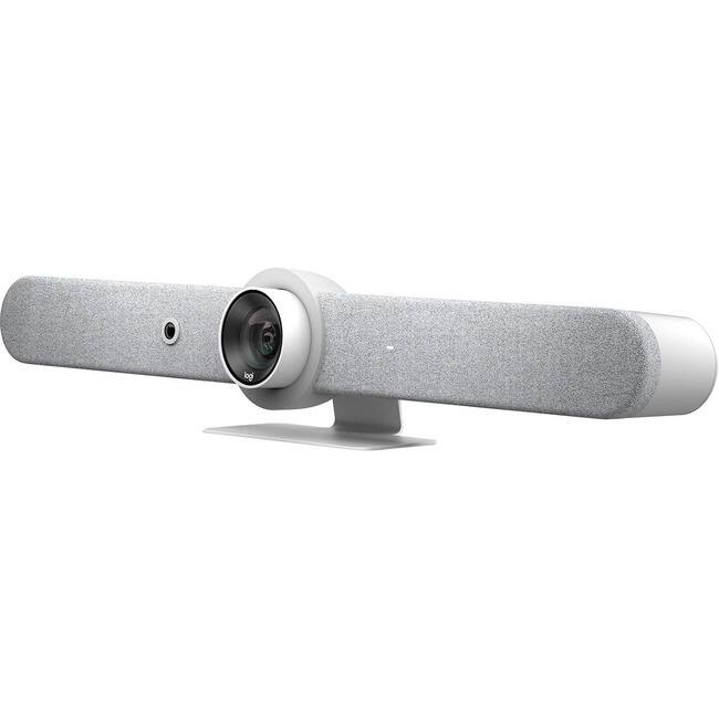 Front. Logitech - Logitech Rally Bar All-In-One Video Bar for Medium and Large Rooms, White - 3840 x 2160 Video - 3x Digital Zoom.