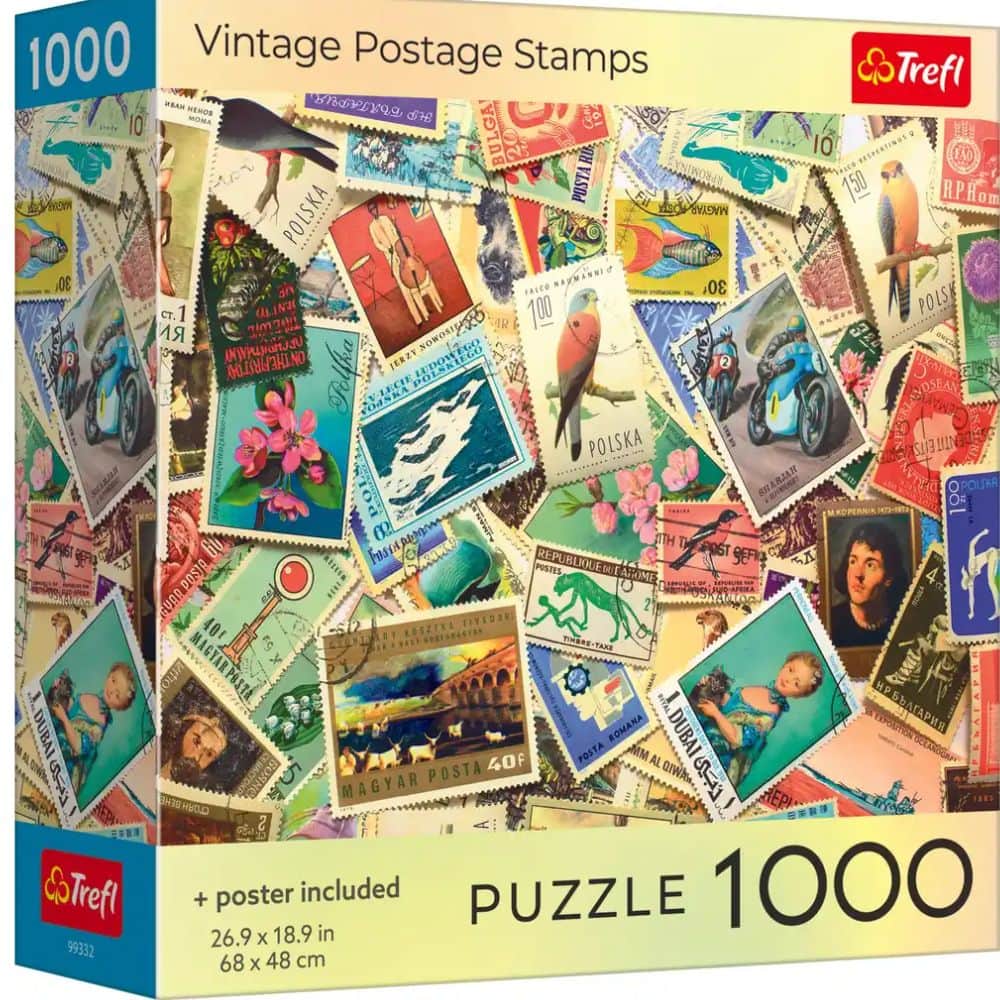 Trefl - 1000 Piece Puzzle - Vintage Postage Stamps