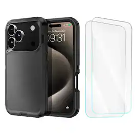 Bundle - Entronix - for iPhone 18 Pro Max/17 Pro Max - Heavy Duty Case & 2 Screen Protectors - Black