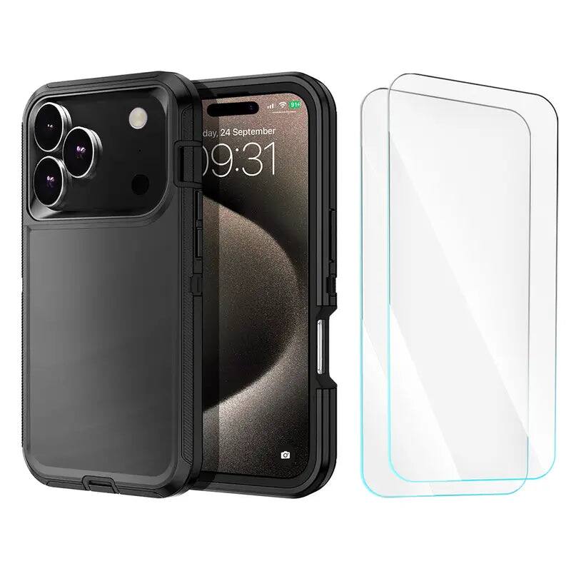Bundle - Entronix - for iPhone 18 Pro Max/17 Pro Max - Heavy Duty Case & 2 Screen Protectors - Black