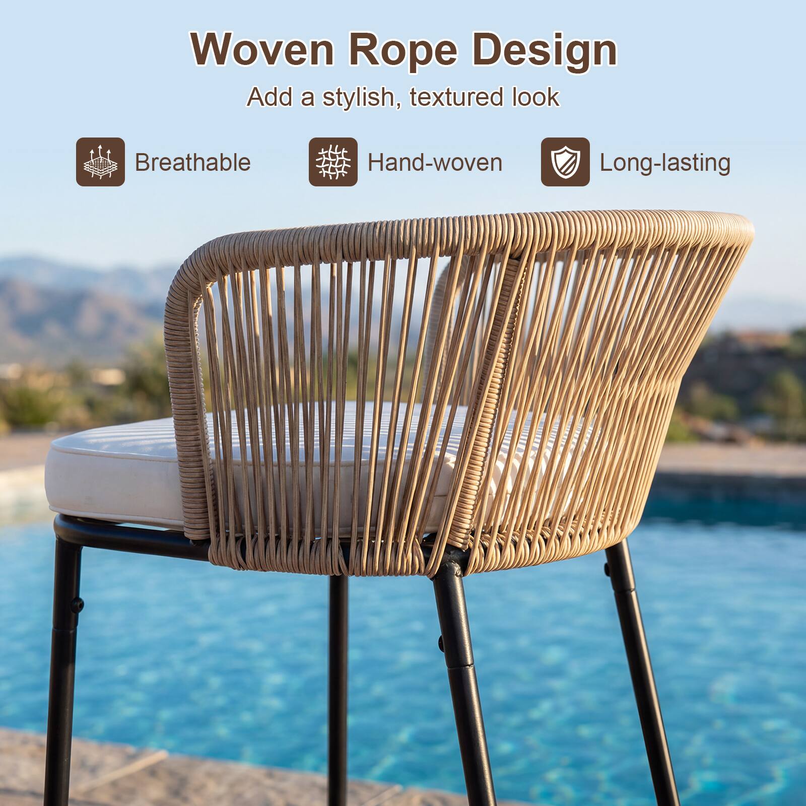 Woven Rope Design  
Add a stylish, textured look  

- Breathable  
- Hand-woven  
- Long-lasting