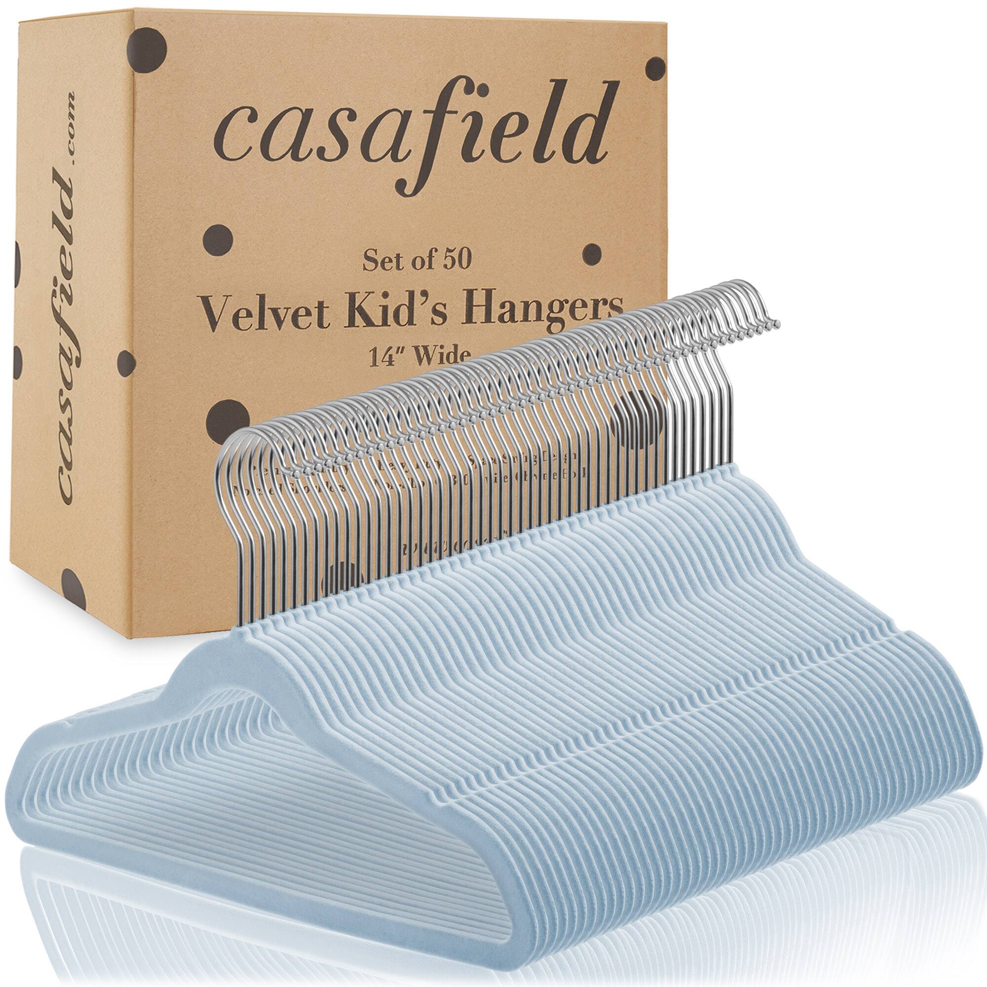 casafield Set of 50 Velvet Kid's Hangers 14" Wide