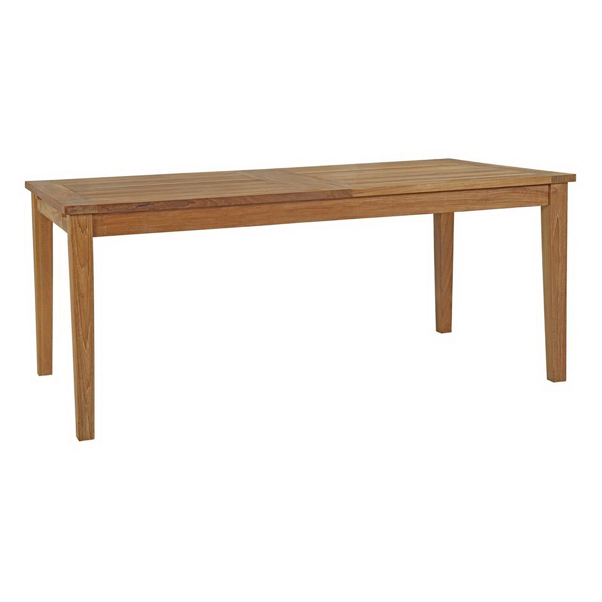Alt View 1. Modway - 11-Piece Outdoor Teak Dining Set - Seats 10, Solid Teak Table with Cushioned Chairs - Natural White.