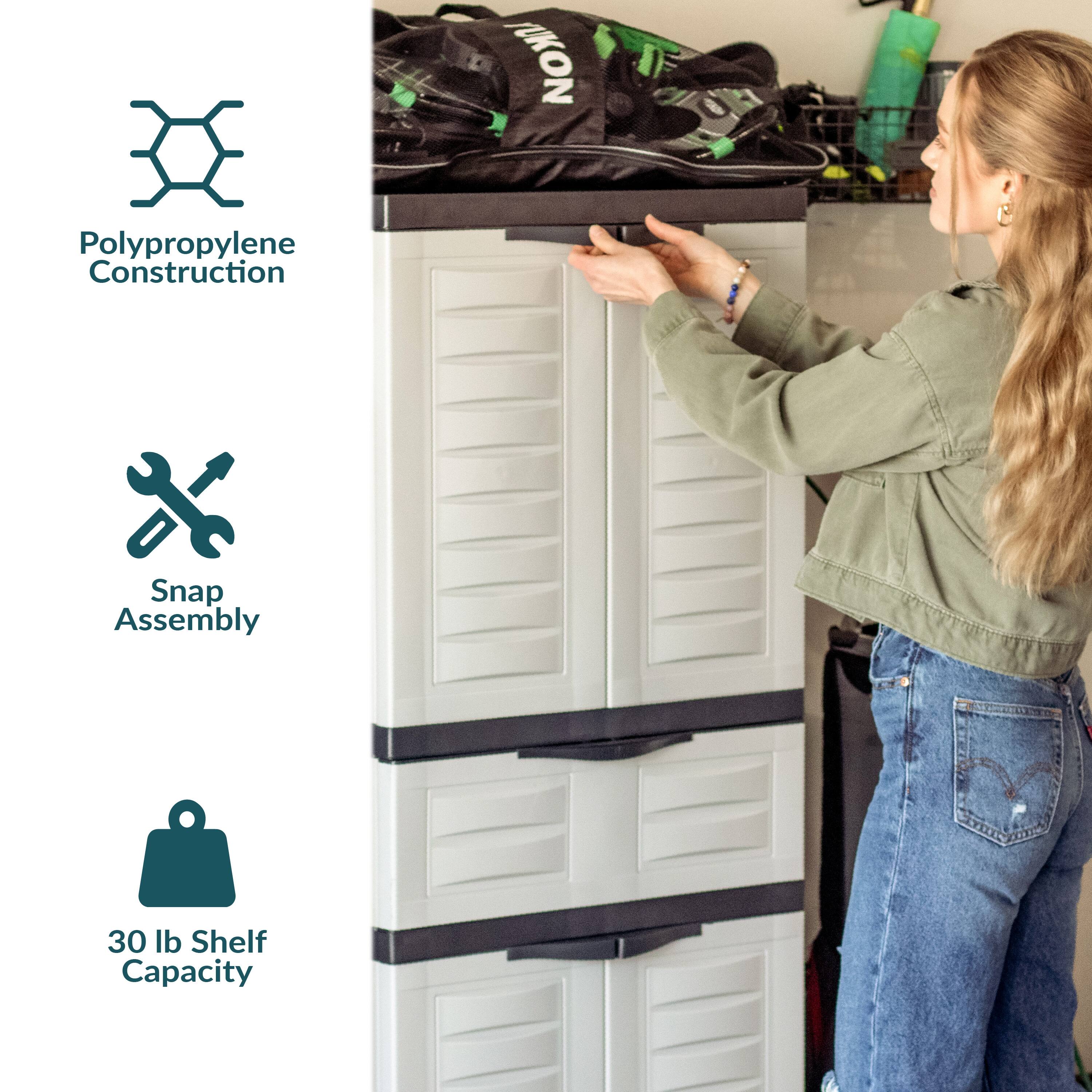 Polypropylene Construction  
Snap Assembly  
30 lb Shelf Capacity