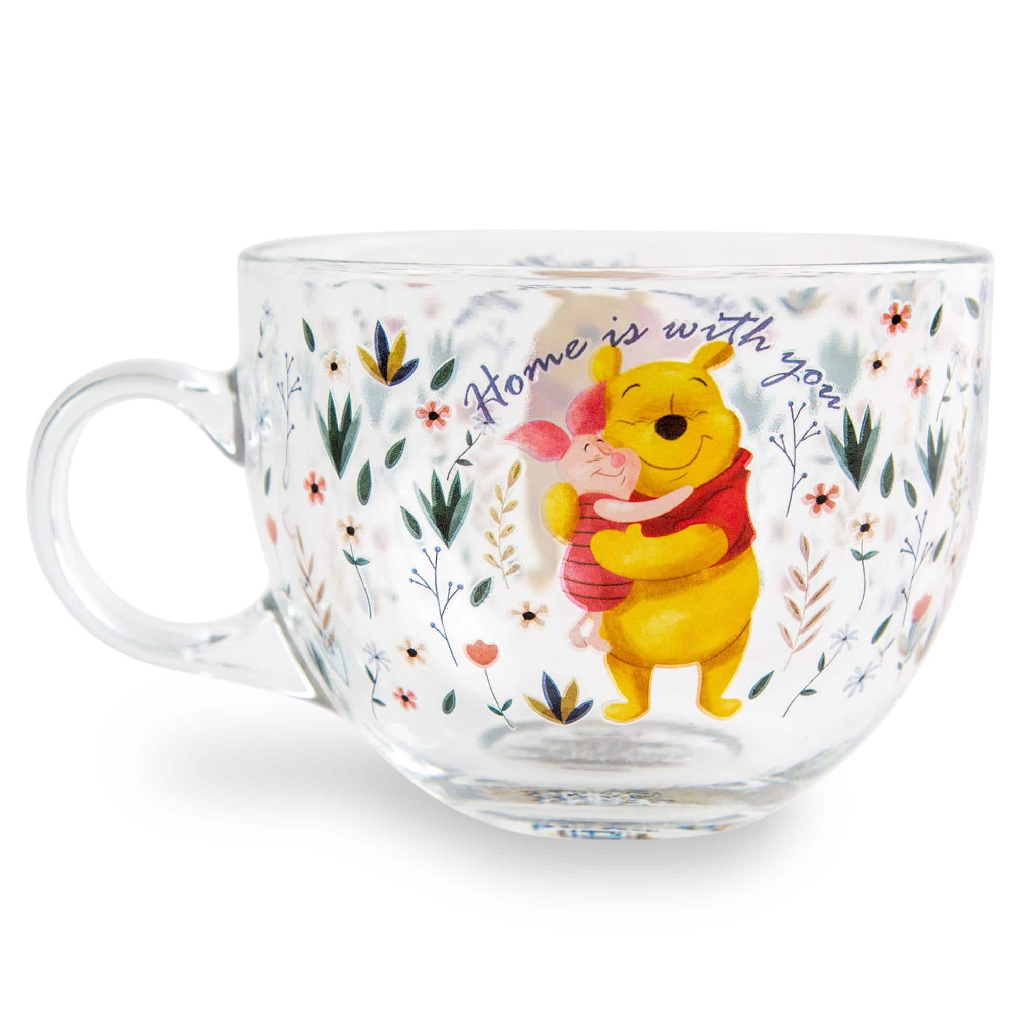 Disney - Winnie the Pooh and Piglet Floral Glass Mug | Holds 16 Ounces - Orange price history on PriceWatchPro