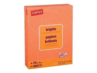 STAPLES  
brights  
papiers brillants  

24 lb - 89 g/m²  
500 sheets  

Compatible with all laser printers  
Compatible avec toutes les imprimantes laser