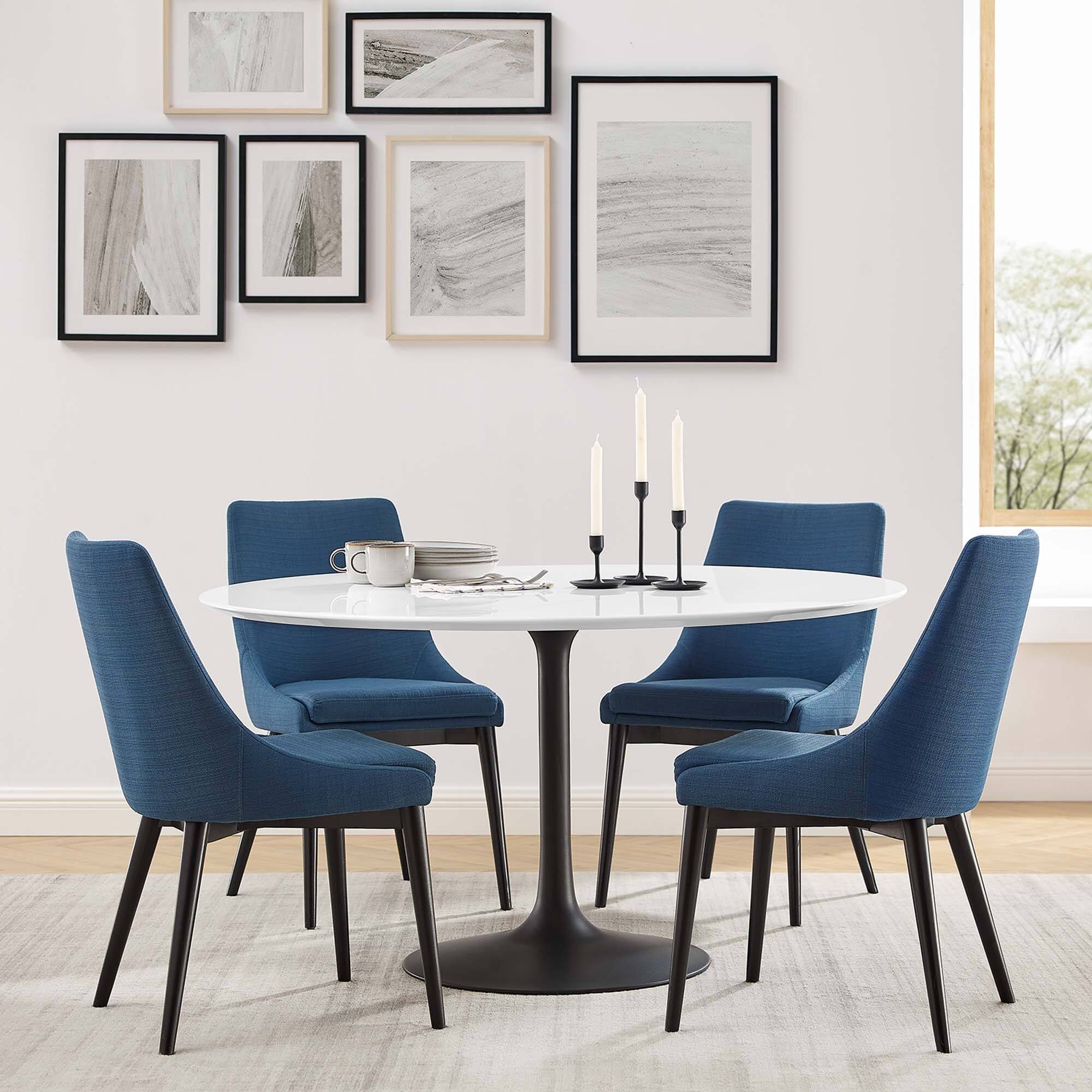 Alt View 2. Modway - Lippa 54" Round Wood Dining Table by Modway - Black White.