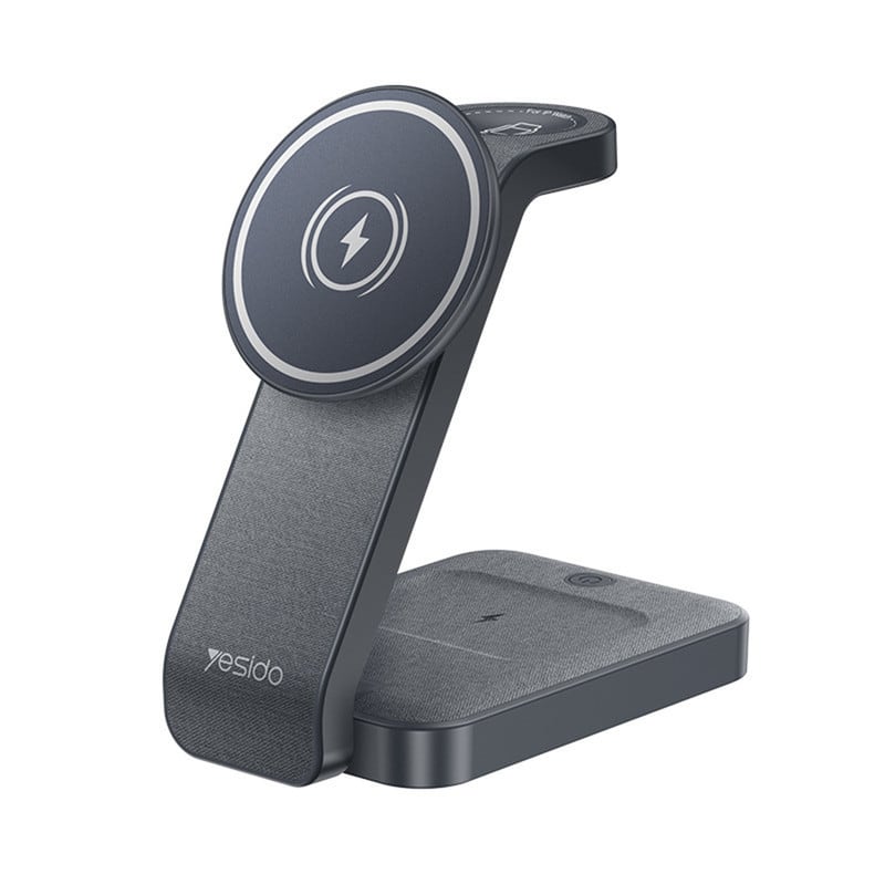 SKRAN - Wireless Charger - Phone Stand for iPhone - 4-in-1 Wireless Charging for Phone, Headphones and Watch - Black