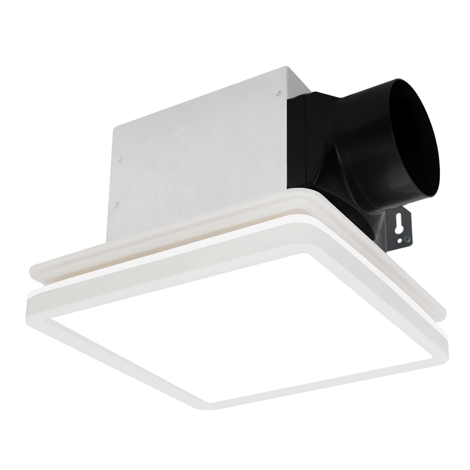 Front. Akicon - Bathroom Exhaust Fan with Light, Dimmable 3CCT LED Light with Night Light, 80 CFM, 2 Sones, Square, White - White.