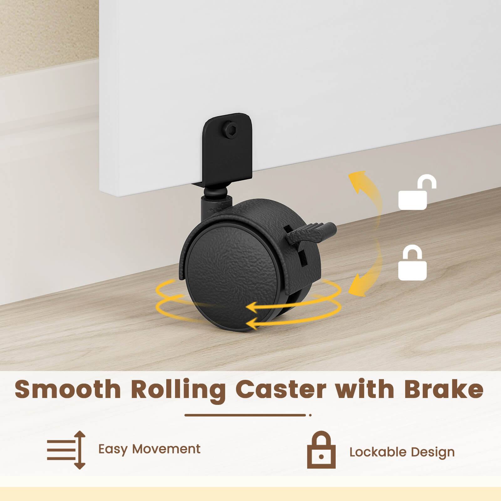Smooth Rolling Caster with Brake Easy Movement Lockable Design