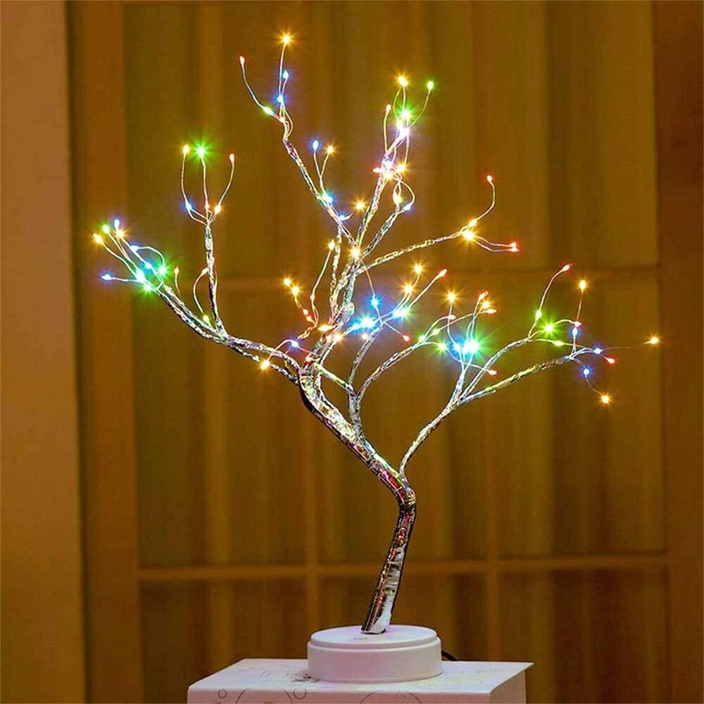 Back. ACJPR - LED Bonsai Tree Light – 20", 108 Colorful LEDs, USB/Battery Operated - LED.