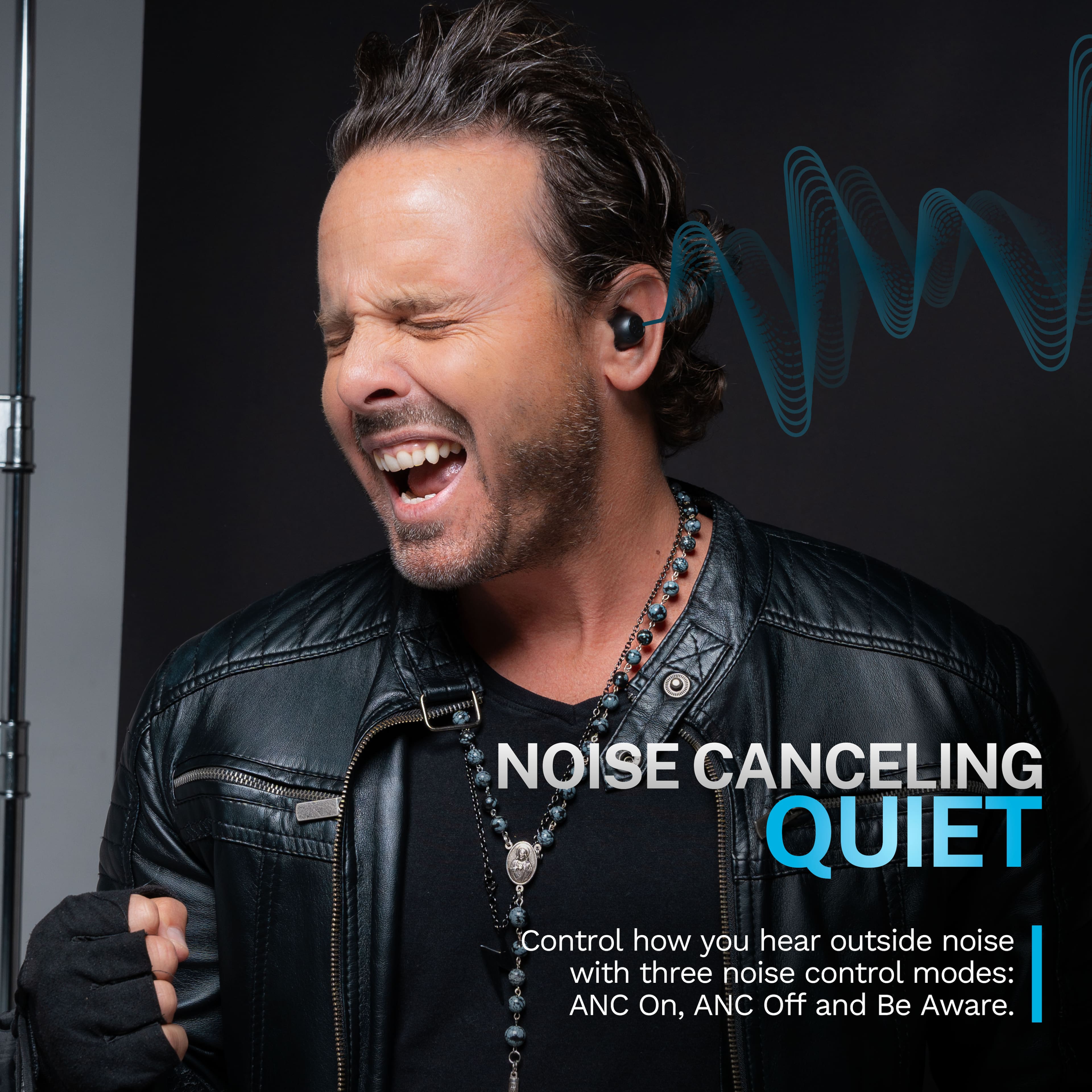 NOISE CANCELING QUIET
Control how you hear outside noise with three noise control modes: ANC On, ANC Off and Be Aware.