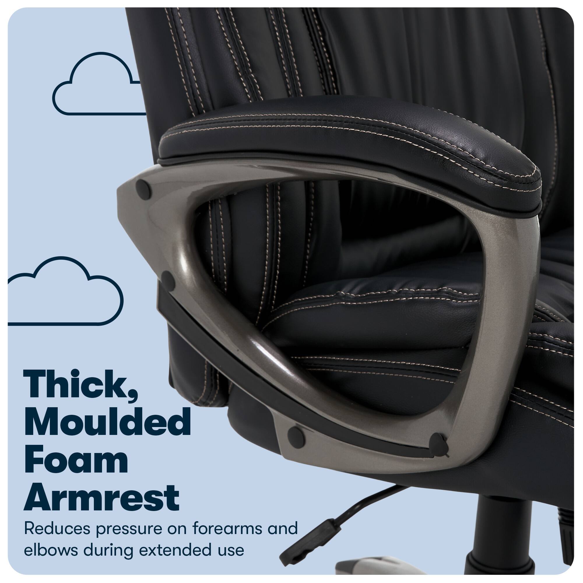 Alt View 14. Serta - Garret Bonded Leather Executive Office Chair with Premium Cushioning - Black.