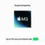 The text on the image is grouped and corrected as follows:

"Supercharged by M3: Up to 18 hours of battery life."