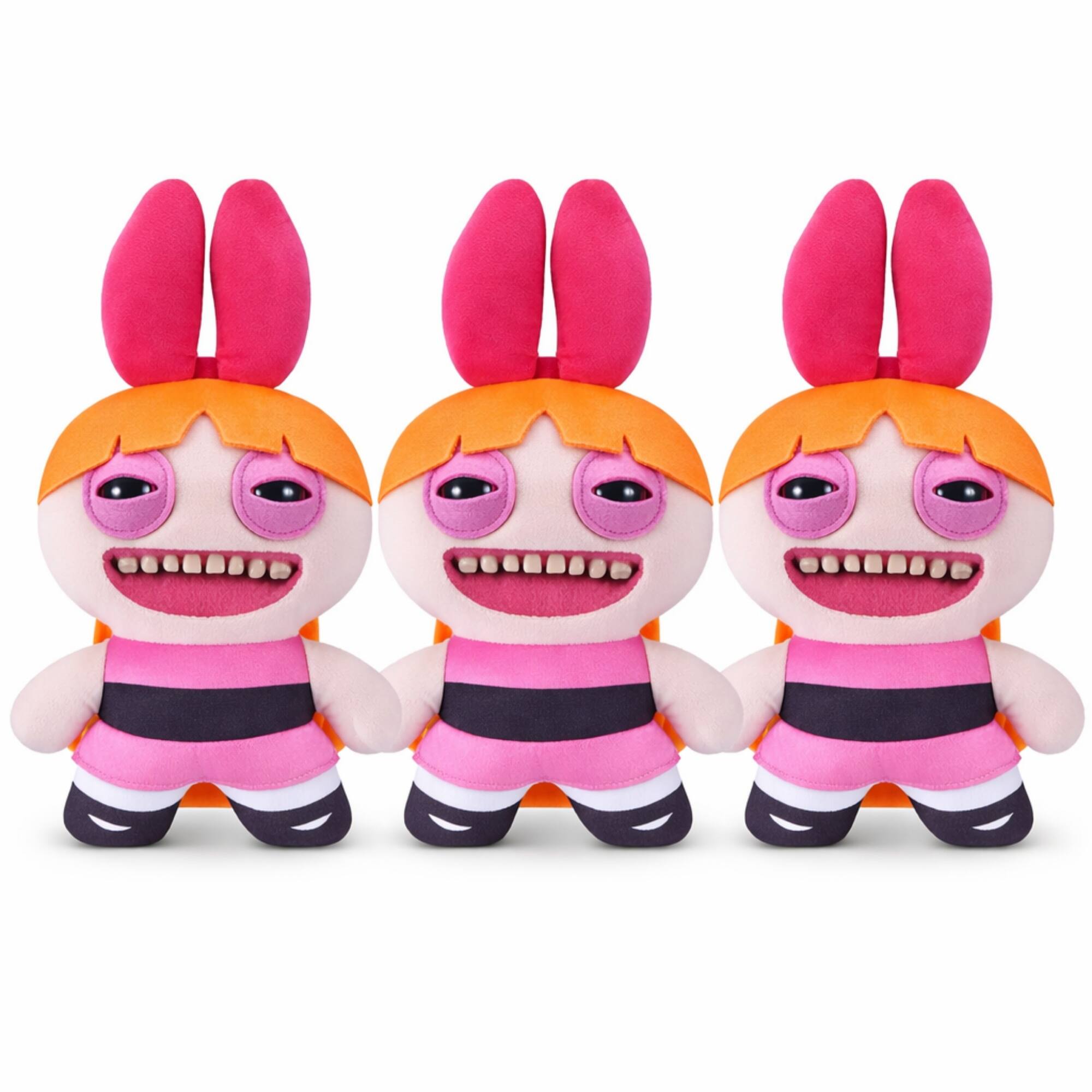 Front. Fuggler - Pack of 3 Zuru Fuggler Powerpuff Girls Blossom Funny Ugly Monster Plush Toy 9 Inch - Pink.