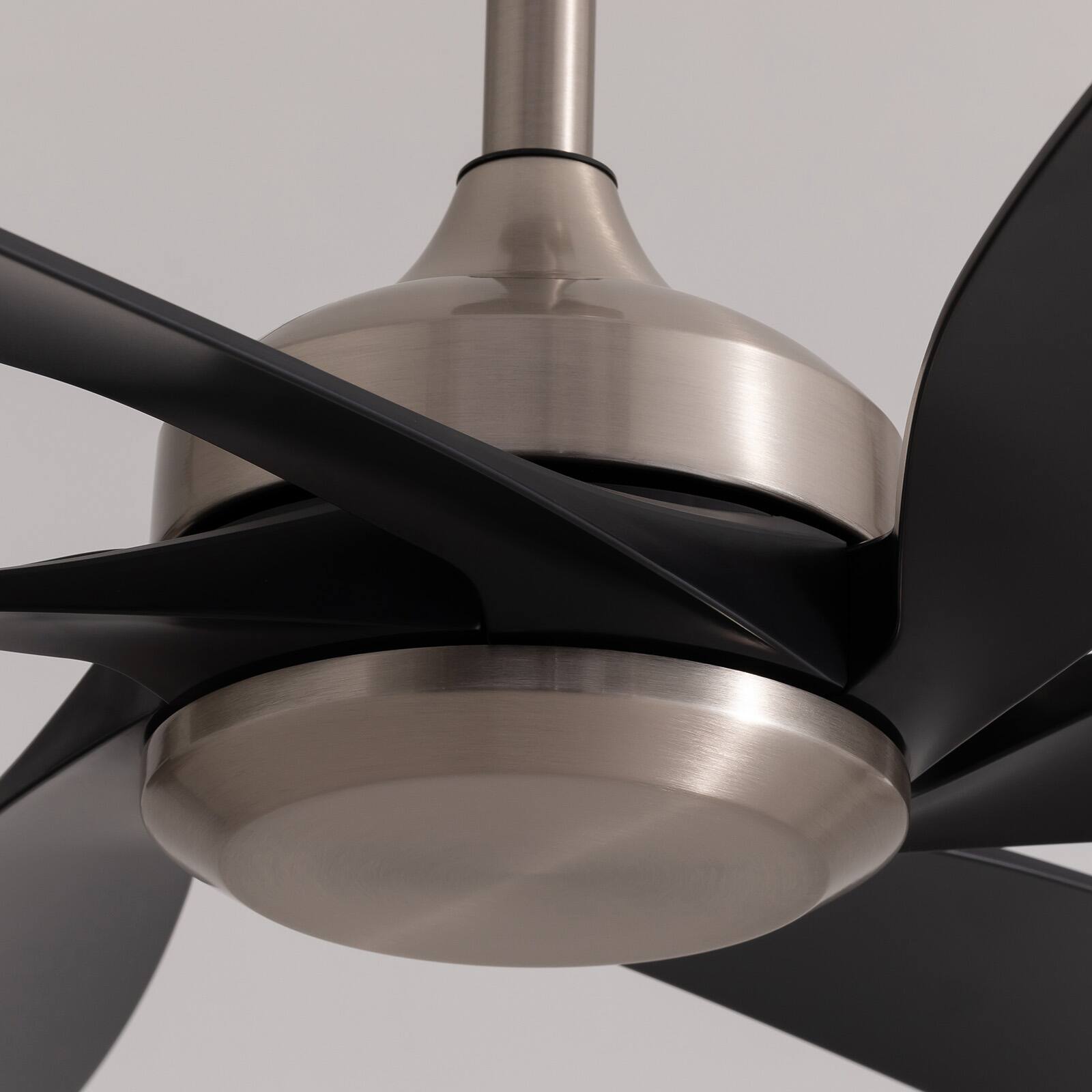 Alt View 7. Siljoy - 64" No Light Propeller Ceiling Fan Silent Reversible DC Motor 6 Speeds Timer Natural Wind Remote APP Indoor Outdoor Use - Black Nickel.