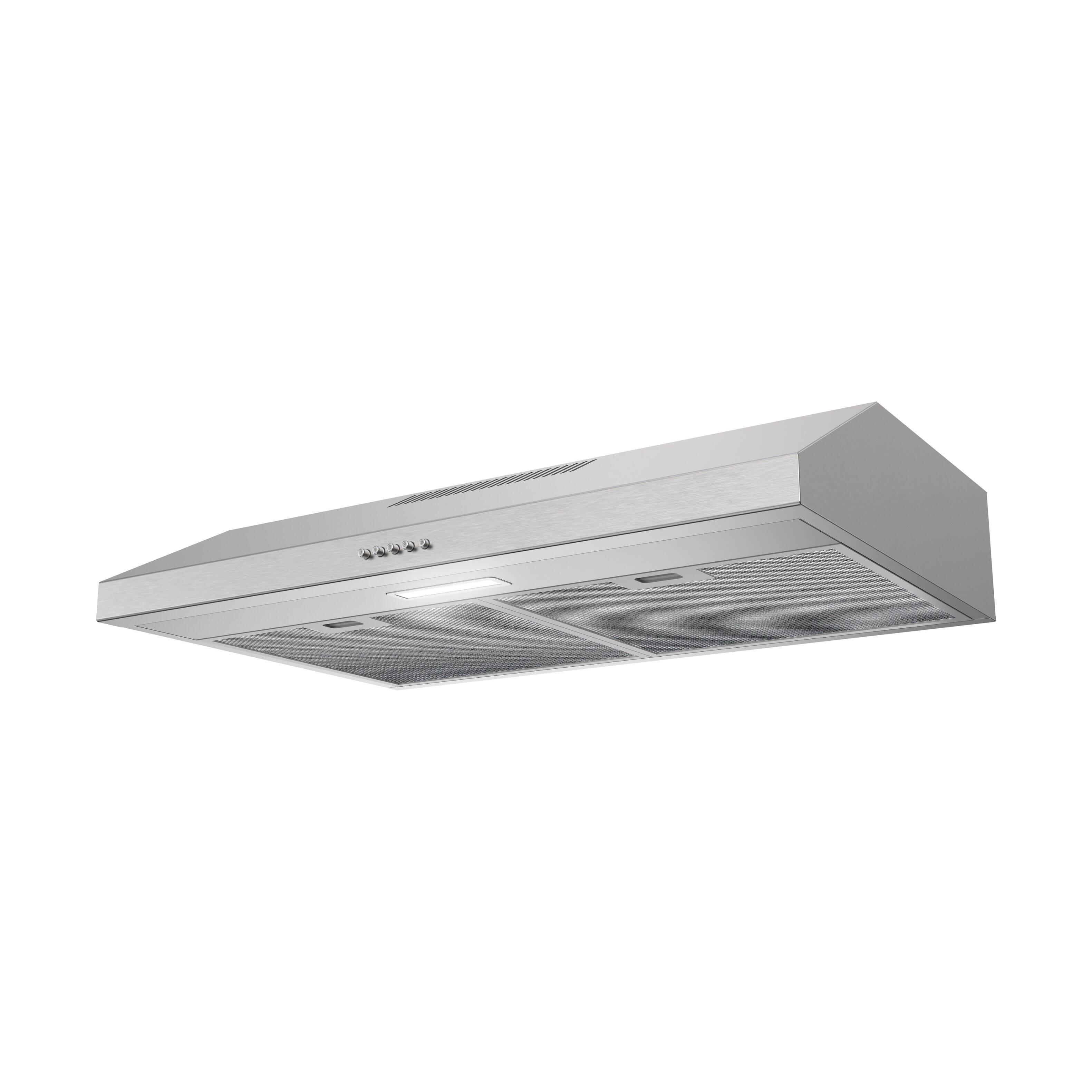 Alt View 2. Streamline - 30 in. Valmorea Ductless Undermount 80 CFM Range Hood, Mesh Filters, Push Button Control, LED Light - Brushed Stainless Steel.